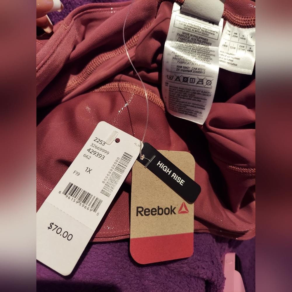 Reebok shiny dusty rose metallic tights - Picture 9 of 11